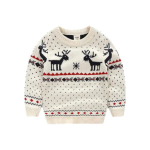 Children's Fireplace Lovely Sweater For Christmas